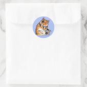 gouden hamsterpiraat ronde sticker (Tas)