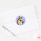 gouden hamsterpiraat ronde sticker (Envelop)