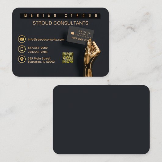 gouden hand CPA visitekaartje (Voorkant / Achterkant)