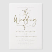 Gouden hand gebeletterde kalligrafie bruiloft vellum uitnodigingen (Voorkant)