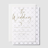 Gouden hand gebeletterde kalligrafie bruiloft vellum uitnodigingen (Offset (Uitnodiging))