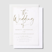 Gouden hand gebeletterde kalligrafie bruiloft vellum uitnodigingen (Offset)