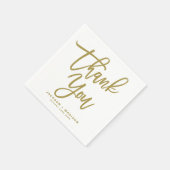 Gouden Hand Geletterd Script Dank u bruiloft Servet (Hoek)