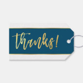 GOUDEN HAND GELETTERDE BEDANKT stijlvol marineblau Cadeaulabel (Voorkant (Horizontaal))