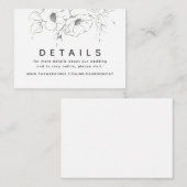 Gouden Hand getrokken bloemen bruiloft details Informatiekaartje (Voorkant / Achterkant)