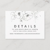 Gouden Hand getrokken bloemen bruiloft details Informatiekaartje (Voorkant)