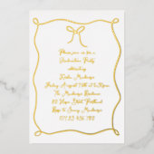 Gouden Hand getrokken boog foto afstudeerfeest Folie Uitnodiging (Voorkant)