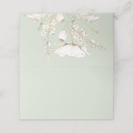 Gouden Hand getrokken Wildflower bruiloft Plaatskaartje