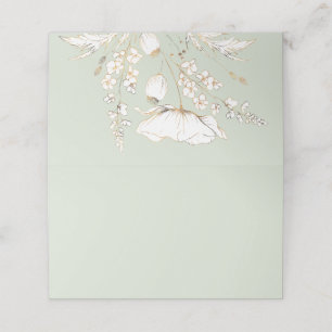 Gouden Hand getrokken Wildflower bruiloft Plaatskaartje