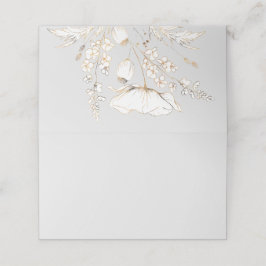 Gouden Hand getrokken Wildflower bruiloft Plaatskaartje