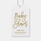 Gouden Hand Lettered Script Baby shower Gift Label Cadeaulabel (Voorkant)