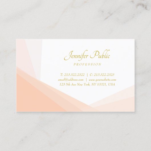 Gouden Hand Script Naam Professioneel Elegant Mode Visitekaartje (Achterkant)