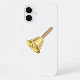 Gouden handbel met een houten handvat iPhone 16 plus hoesje