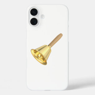 Gouden handbel met houten handvat iPhone 16 plus hoesje
