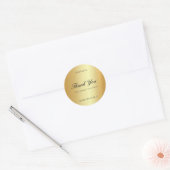 Gouden handgeschreven tekst Dank je Glamour sjablo Ronde Sticker (Envelop)