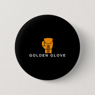 Gouden-handschoen' Boksmotivatie  Ronde Button 5,7 Cm
