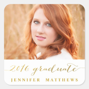Gouden handschrift   2016 Foto Afstuderen Sticker