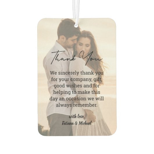 Gouden handschrift bruiloft 2 foto's Dank u Luchtverfrisser (Achterkant)