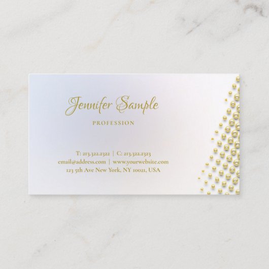 Gouden Handschrift Naam Moderne Sjabloon Elegant Visitekaartje (Achterkant)