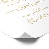 Gouden handtekening script bar menu bord poster (Hoek)