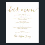 Gouden handtekening script bar menu bord poster<br><div class="desc">Dit elegante gouden script minimalistische bar menu bord is perfect voor alle vieringen. Ontworpen door Thisisnotme©</div>