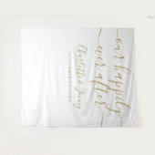 Gouden handtekening script bruiloft photo booth ac wandkleed (Voorkant (horizontaal))