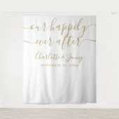 Gouden handtekening script bruiloft photo booth ac wandkleed (Voorkant)