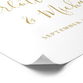 Gouden handtekening script huwelijks welkomstbord poster (Hoek)