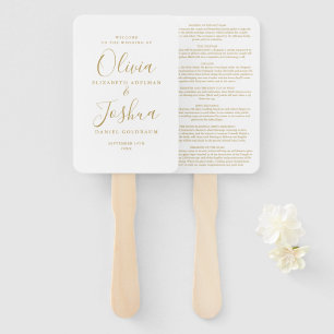 Gouden handtekening script Joodse bruiloft Handwaaier