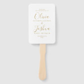 Gouden handtekening script Joodse bruiloft Handwaaier (Voorkant)