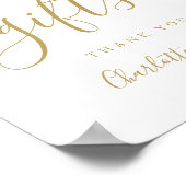 Gouden handtekening script kaarten en cadeaus bord poster (Hoek)