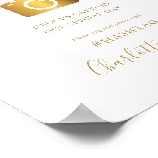 Gouden handtekening script Oh Snap bord Poster (Hoek)