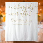 Gouden handtekening script trouwfoto achtergrond wandkleed