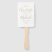Gouden handtekening script trouwprogramma handvent handwaaier (Voorkant)