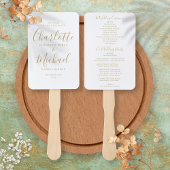 Gouden handtekening script trouwprogramma handvent handwaaier