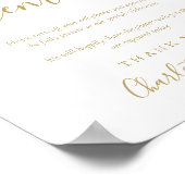 Gouden handtekening script uitgeschakelde ceremoni poster (Hoek)