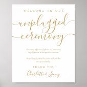Gouden handtekening script uitgeschakelde ceremoni poster (Voorkant)