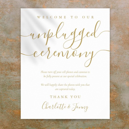 Gouden handtekening script uitgeschakelde ceremoni poster