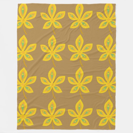 Gouden handvormig patroon fleece deken (Voorkant)
