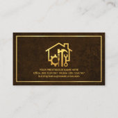 Gouden Handyman Gereedschap Bruin Grunge Visitekaartje (Achterkant)