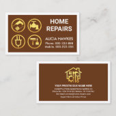 Gouden Handyman Gereedschap Bruin Lijst Visitekaartje (Voorkant / Achterkant)