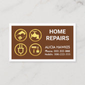 Gouden Handyman Gereedschap Bruin Lijst Visitekaartje (Voorkant)