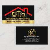 Gouden Handyman Gereedschap Dak Lijst Visitekaartje (Voorkant / Achterkant)
