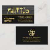 Gouden Handyman Gereedschap Houten paneel Visitekaartje (Voorkant / Achterkant)