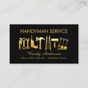 Gouden Handyman Gereedschap Icoon Visitekaartje