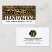 Gouden Handyman gereedschap op bakstenen muur Visitekaartje (Voorkant / Achterkant)