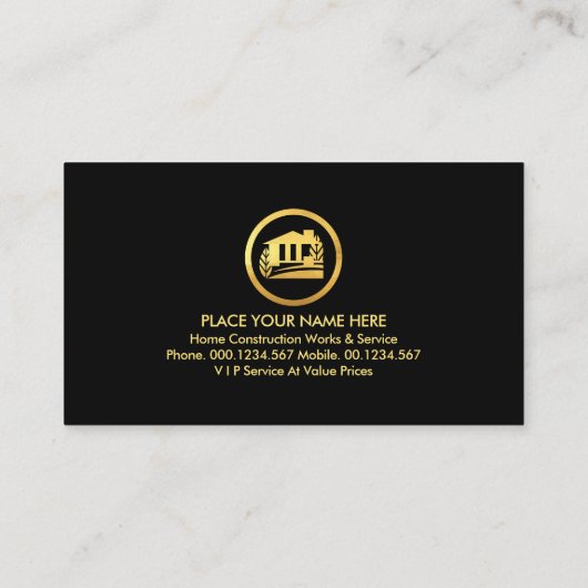 Gouden Handyman Gereedschap op het dak Visitekaartje (Achterkant)