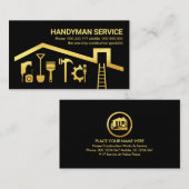 Gouden Handyman Gereedschap op het dak Visitekaartje (Voorkant / Achterkant)