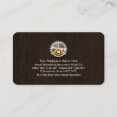 Gouden Handyman Gereedschap op Houtlaag Visitekaartje (Achterkant)