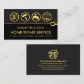 Gouden Handyman Gereedschap Speciale Lijn Visitekaartje (Voorkant / Achterkant)